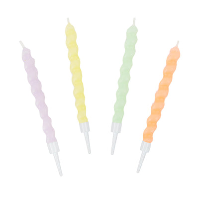 Pastel Twirl Birthday Candles - 8 Pack