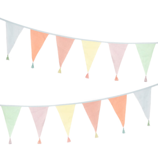 Pastel Fabric Bunting, 3m