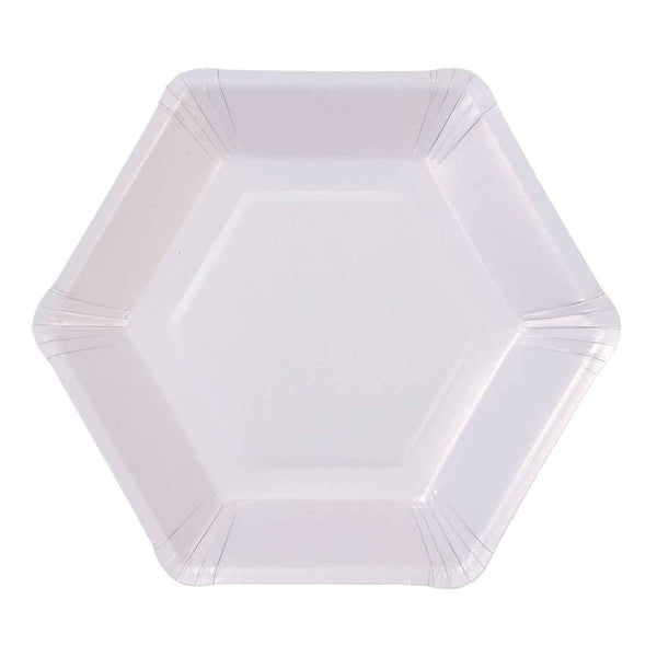 we heart pastels hexagonal plates 12 pk 6 designs 18cm diameter 1 - Talking Tables