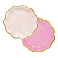 Pink Scalloped Recyclable Plates - 12 Pack