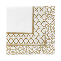 Gold & White Mosaic Paper Napkins - 20 Pack
