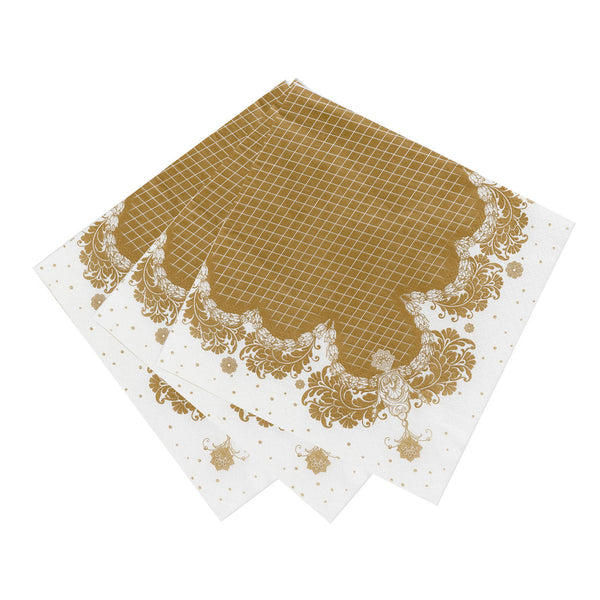 Vintage Gold Paper Napkins - 20 Pack