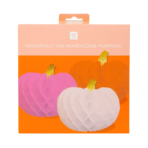 Talking Tables citrouilles en nid d'abeille suspendues pour Halloween