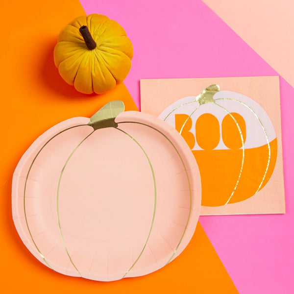 Pumpkin Paper Plates - 8 Pack