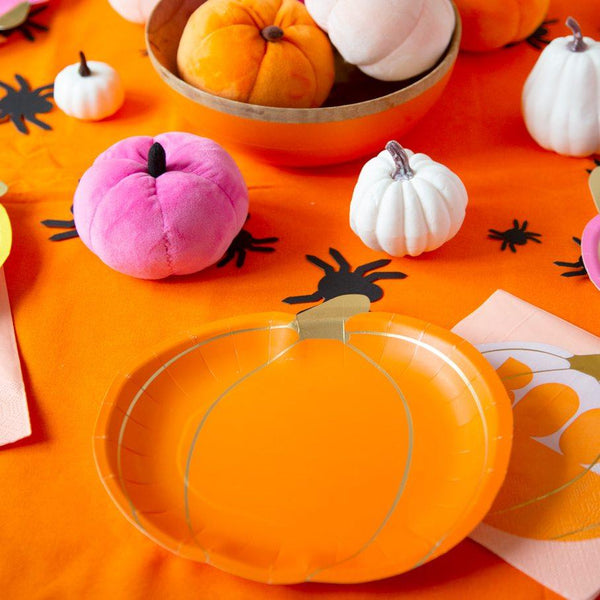 Pumpkin Paper Plates - 8 Pack