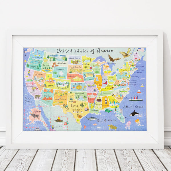 Map of the USA Jigsaw Puzzle - 1000 Pieces