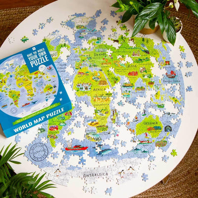 Circular World Map Puzzle 1000 Pieces - Talking Tables UK Public