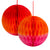 Red, Orange & Pink Ombre Paper Honeycomb Decorations - 2 Pack