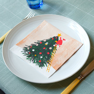 Santa Christmas Tree Napkins - 20 Pack