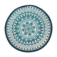 Moroccan Souk Blue Round Outdoor Rug