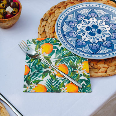 Tropical Palm Orange Napkins