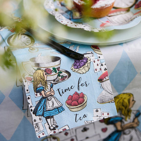 Blue Alice in Wonderland Cocktail Napkin