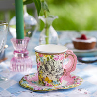 Pink Mad Hatters Tea Party Teacups & Saucers - 12 pack
