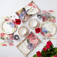 Floral Paper Serving Platter - 4 pack
