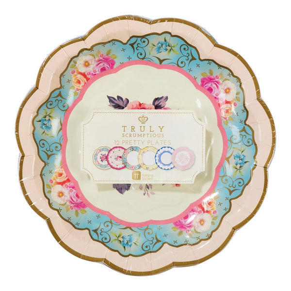 Multicoloured Floral Paper Plates - 12 pack