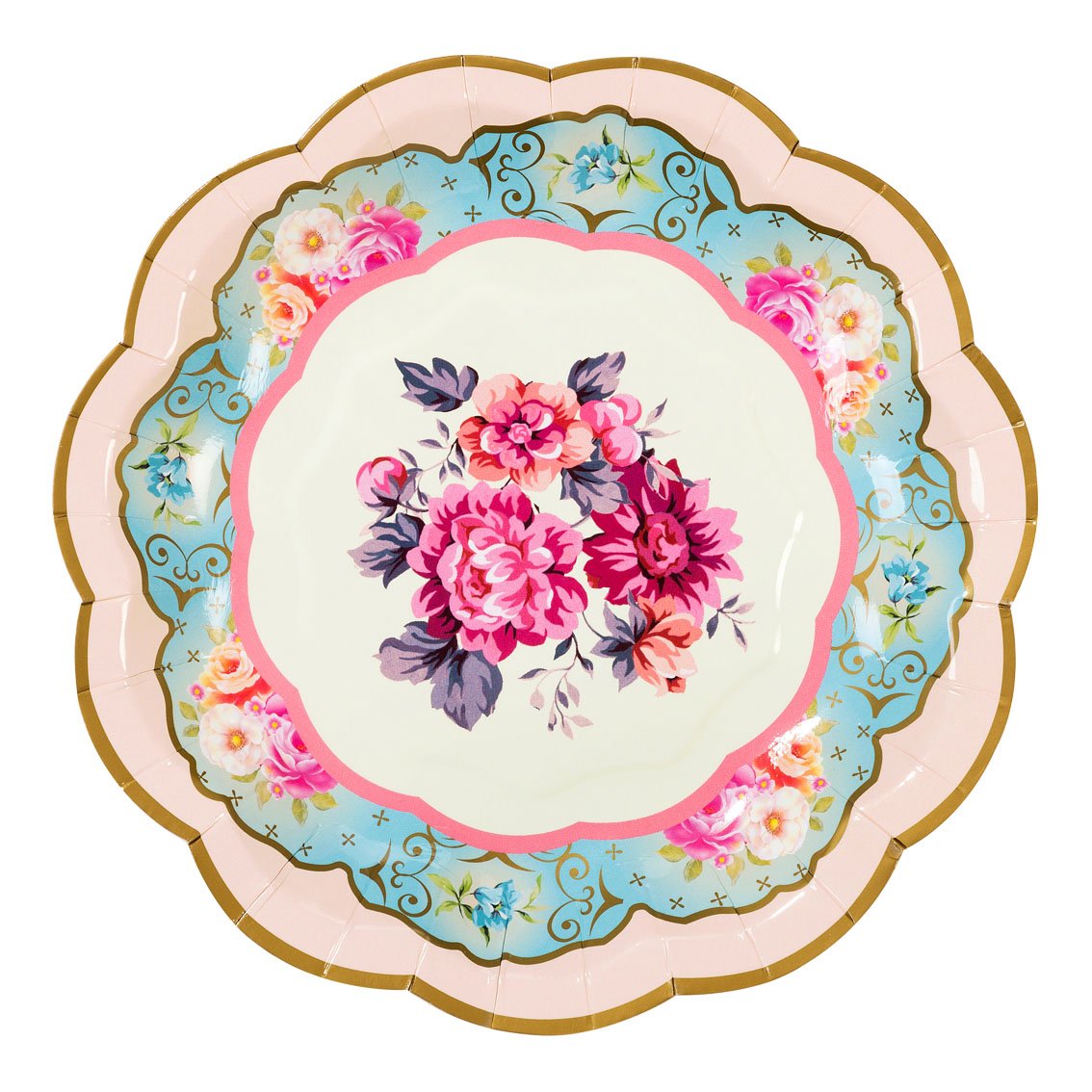 Vintage tea party paper plates on sale