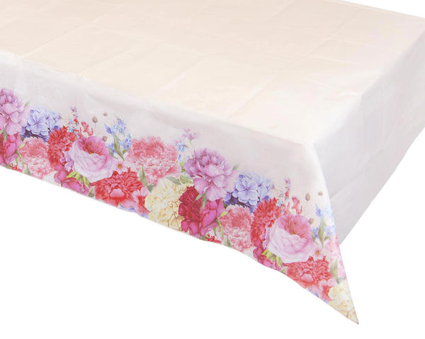 White, Floral Edged Paper Table Cover