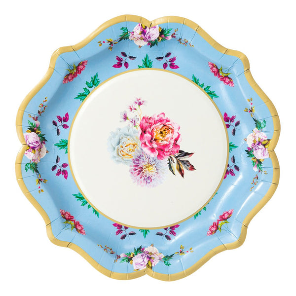 Bright Multicoloured Floral Paper Plates - 12 pack