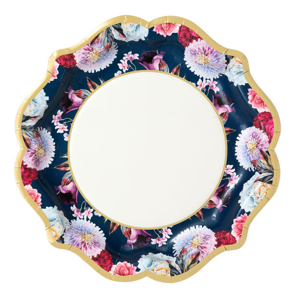 Bright Multicoloured Floral Paper Plates - 12 pack