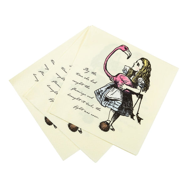 Alice in Wonderland Flamingo Napkins - 20 pack