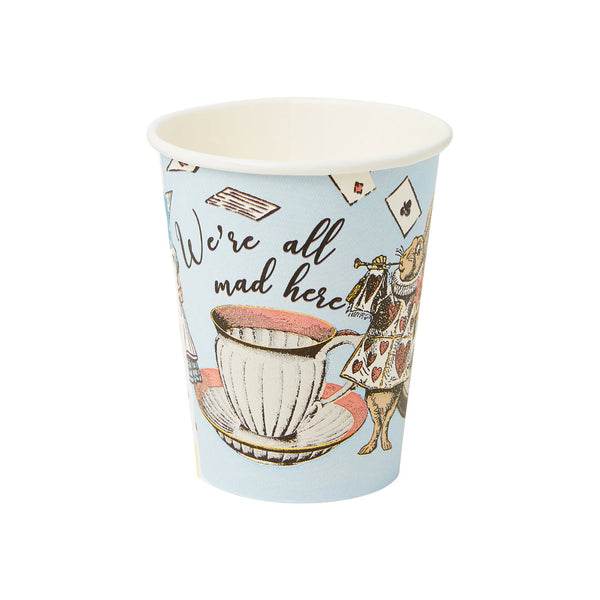 Blue Alice in Wonderland Recyclable Paper Cups - 8 Pack
