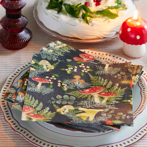 Woodland Forest Mushroom Napkins - 20 Pack