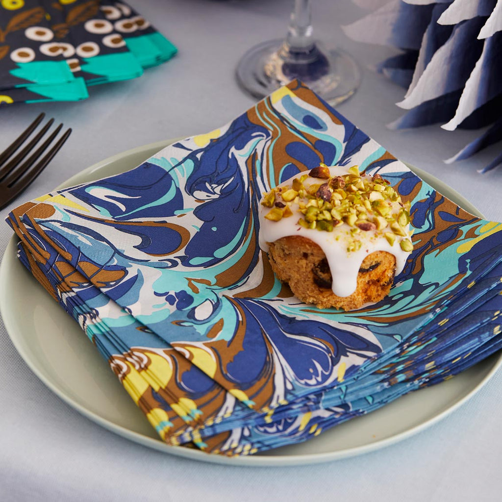 Marble Blue Napkins 20 Pack Talking Tables UK