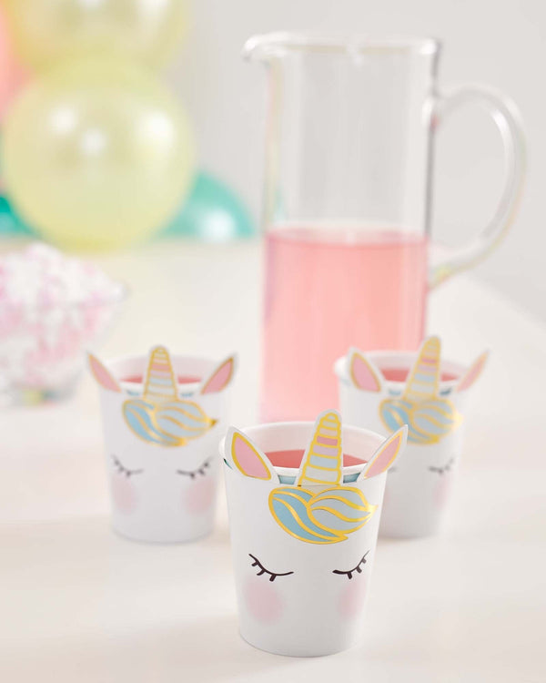 Unicorns Face Cups - 8 Pack