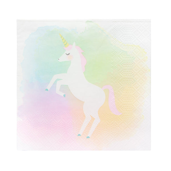 Unicorn Pastel Recyclable Paper Napkins - 20 Pack