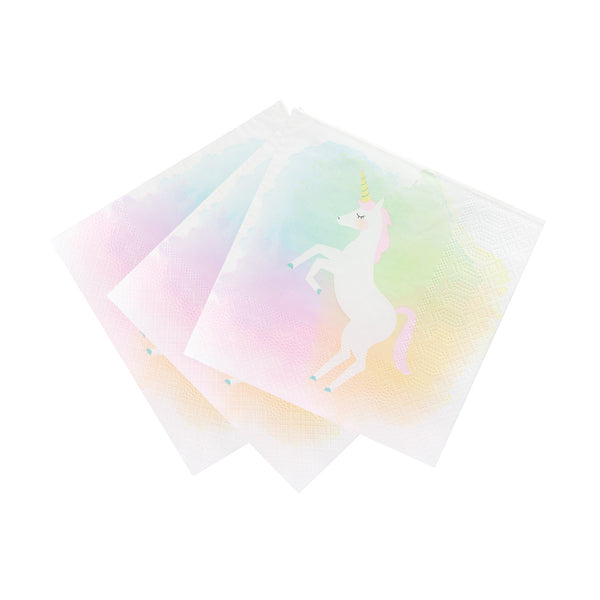 Unicorn Pastel Recyclable Paper Napkins - 20 Pack