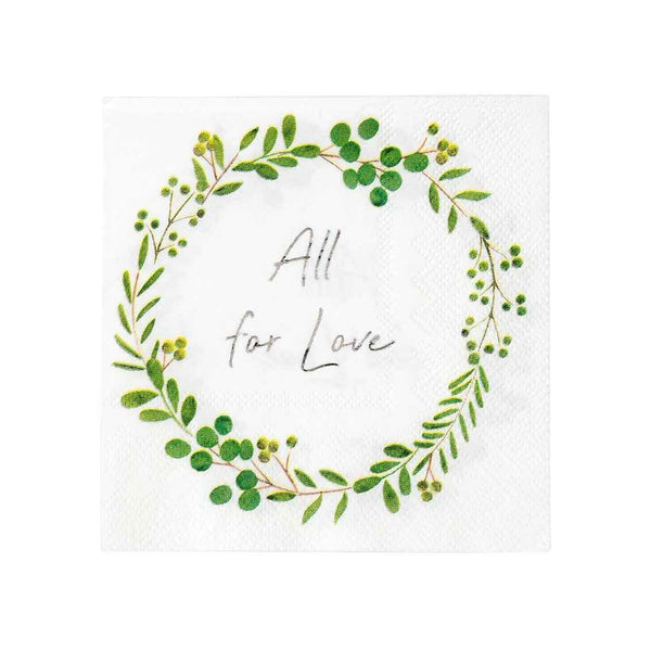 botanical bride cocktail napkins - Talking Tables