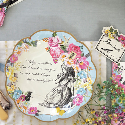 Alice in Wonderland Illustrated Paper Plates